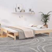vidaXL Sofá-cama de puxar 2x(90x200) cm madeira de pinho maciça 823379