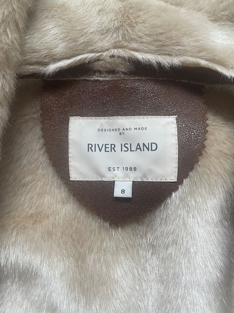 Kurtka skórzana z futerkiem River Island