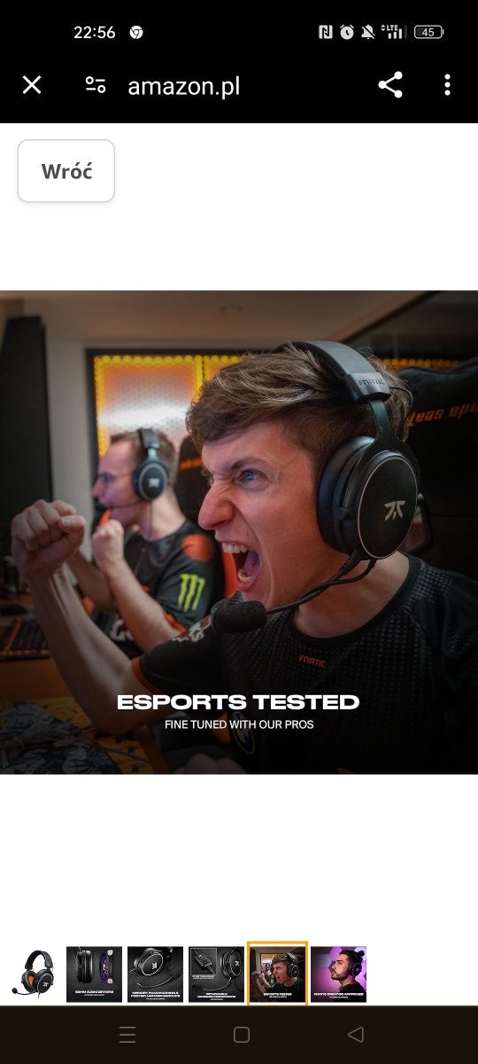 Fnatic Gear REACT Zestaw Słuchawkowy do Gier dla E-sportu z Przetworni