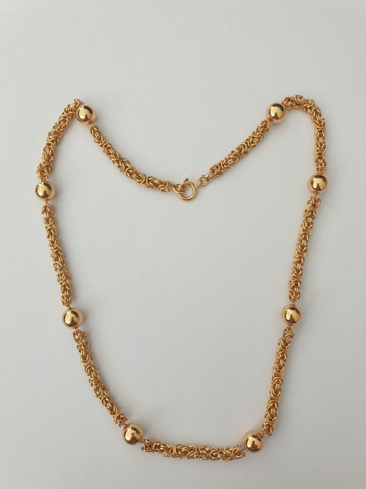 Colar virolinha e brincos em ouro