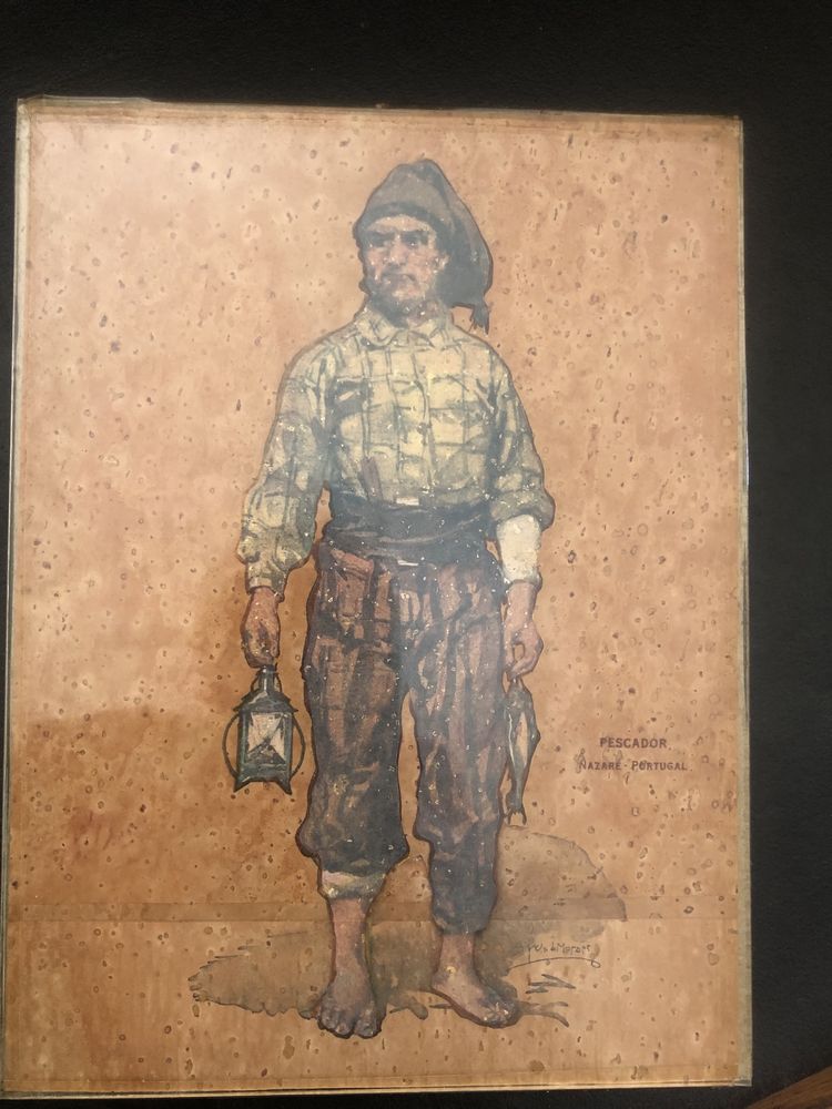 10 quadros pequenos em cortica de Alfredo de Morais