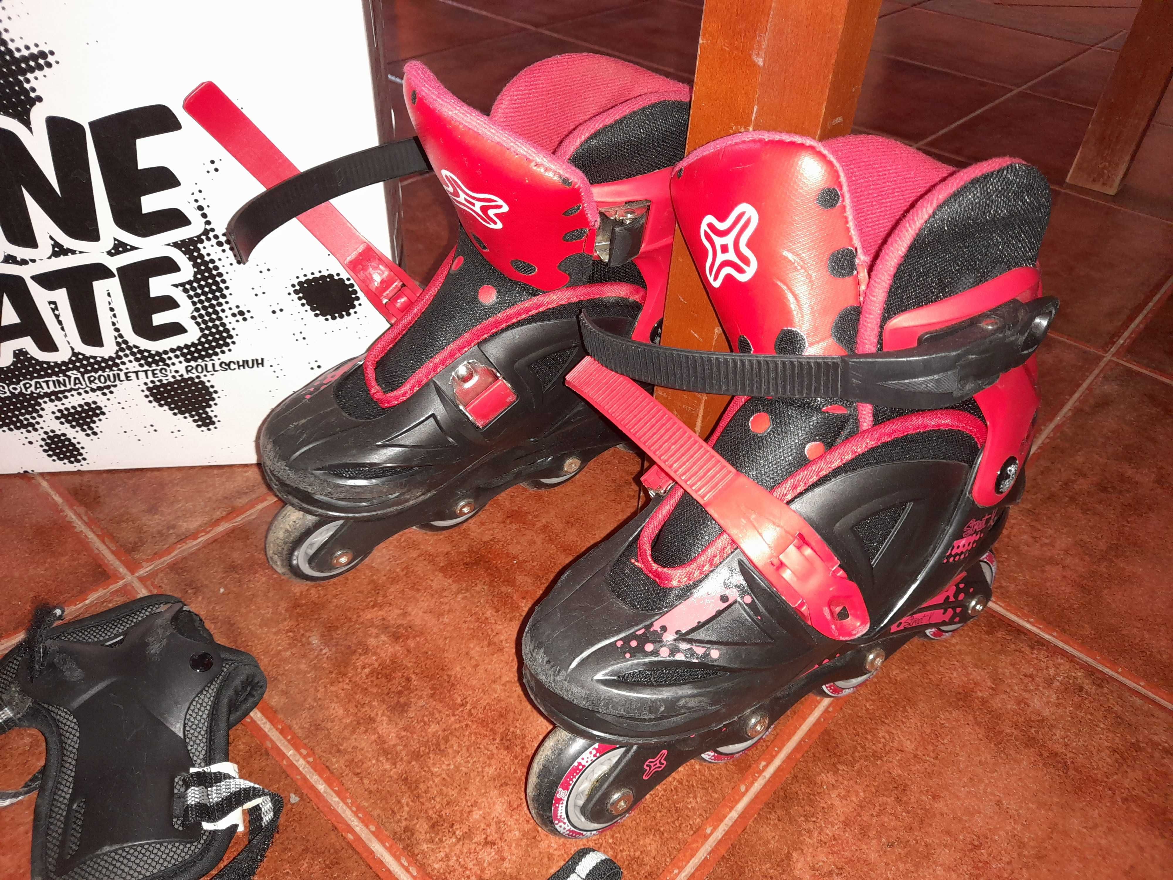 Patins em Linha (de 31 a 35) e proteções