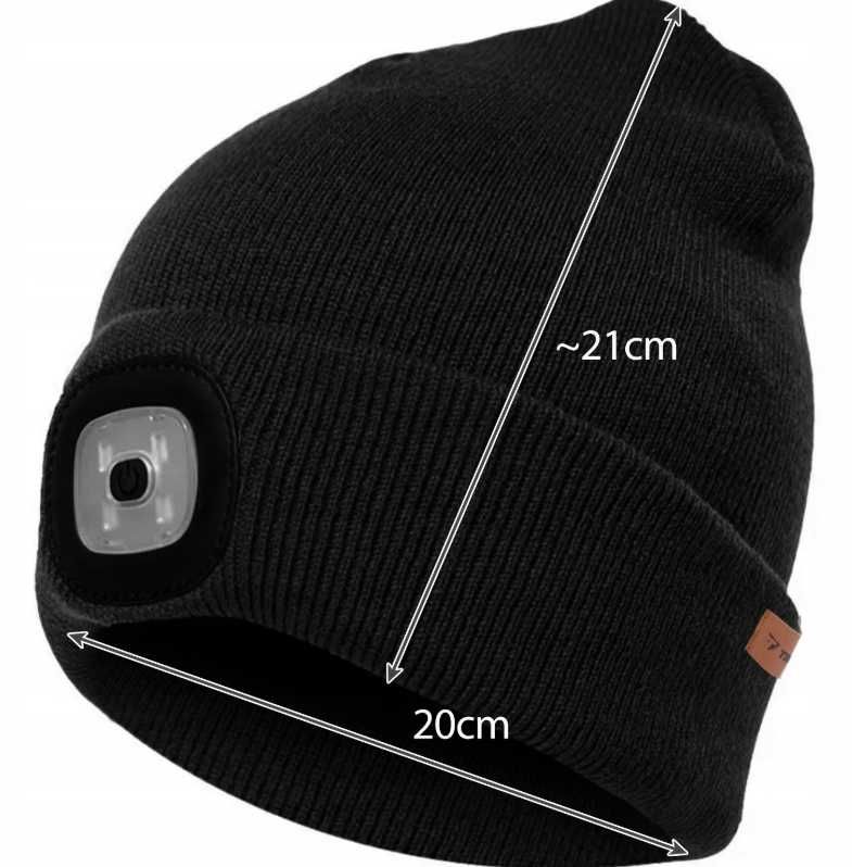 Czapka zimowa uniwersalny fason ciepła z oświetleniem unisex nowa!