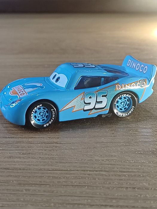 Auta Cars Zygzak McQueen Dinoco niebieski NOWY metalowy skala 1:55