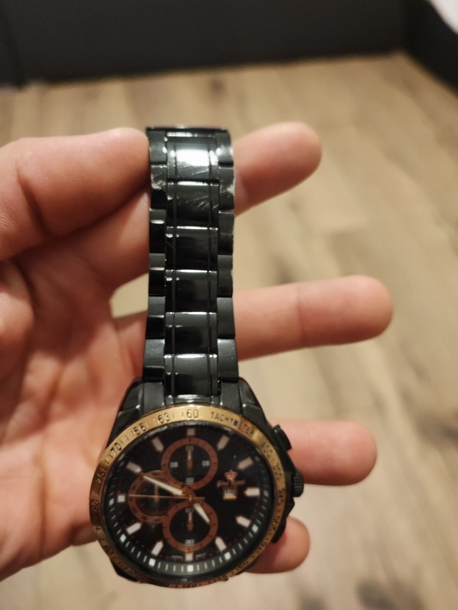 Zegarek męski Gino Rossi czarna bransoleta