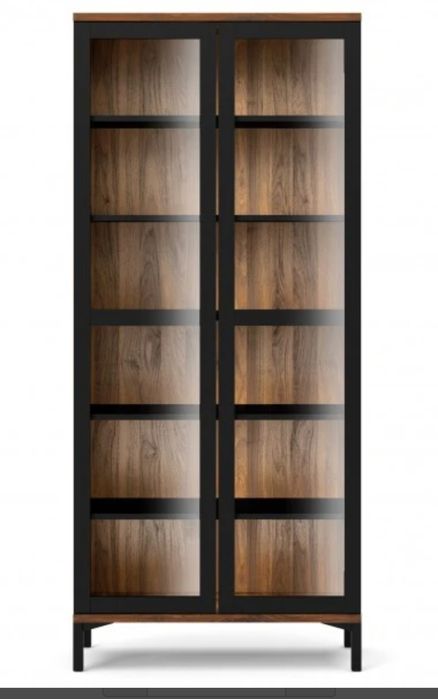 Przeszklona witryna na nóżkach Rommers czarna