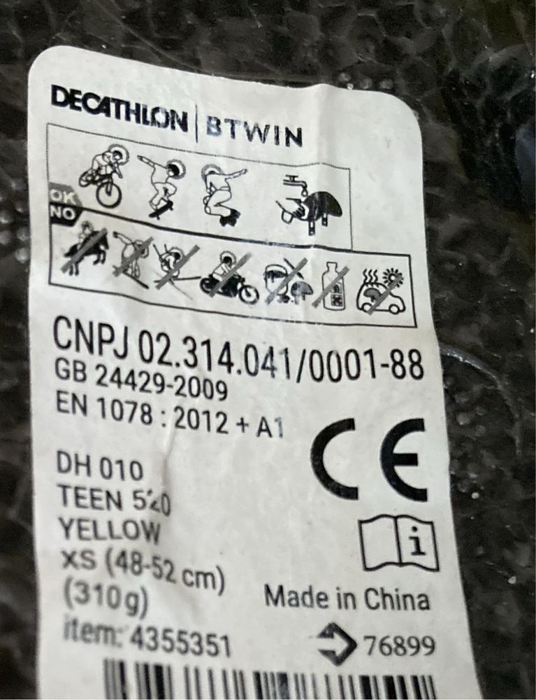 Kask rowerowy dla dzieci Btwin Orzeszek  XS