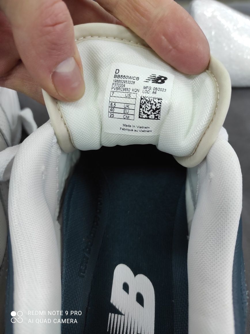 ОРИГІНАЛ 100% Кросівки New Balance 550 White BB550WCB 40