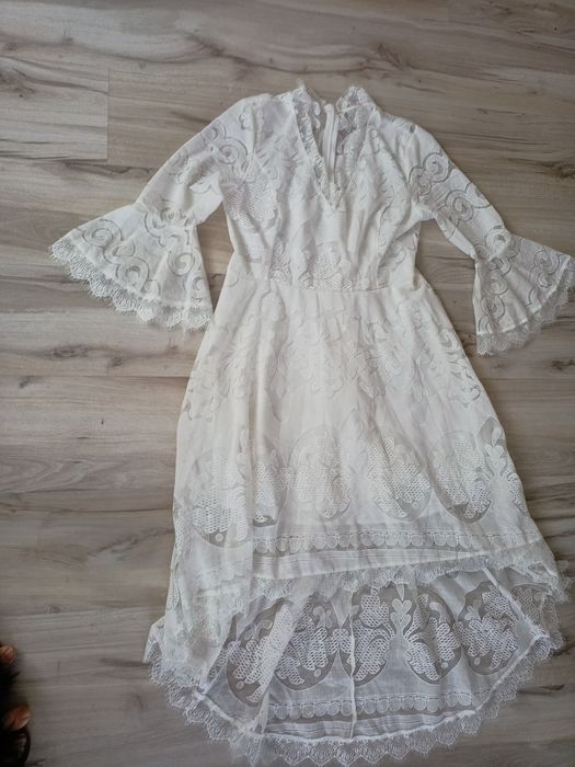 Śliczna sukienka biała styl boho komunia wesele