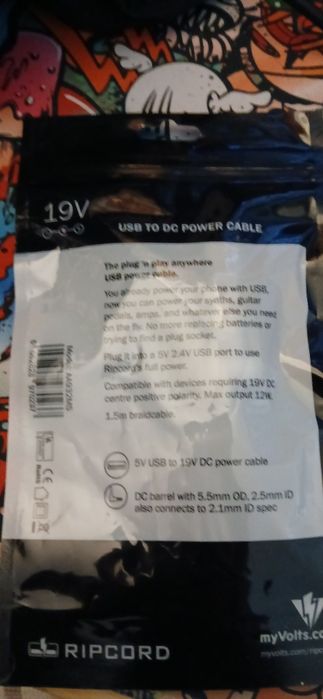 Myvolts ripcord 19V center positive