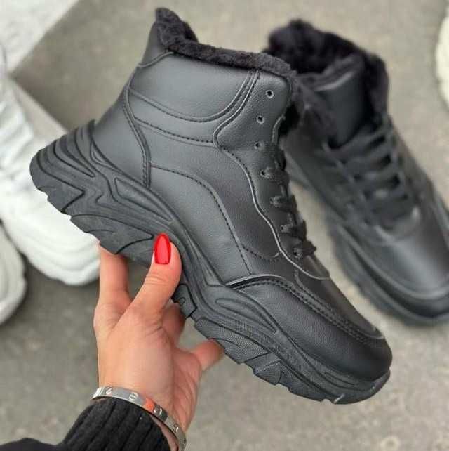 Черевики зимові чорні утеплені кросівки жіночі 36, 37, 38, 39, 40, 41