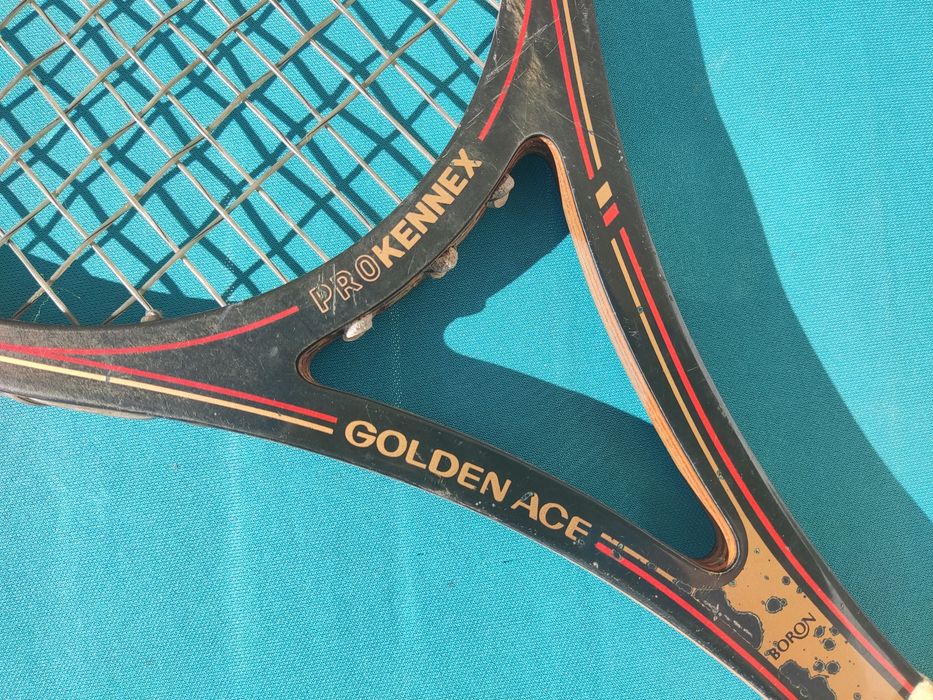 Raquete de ténis antiga Pro Kennex Boron "Golden Ace" Jose Luis Clerc