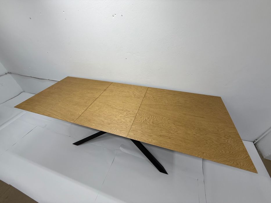 Dębowy stół do jadalni, salonu, krzyż, rozkładany 180x90+60cm