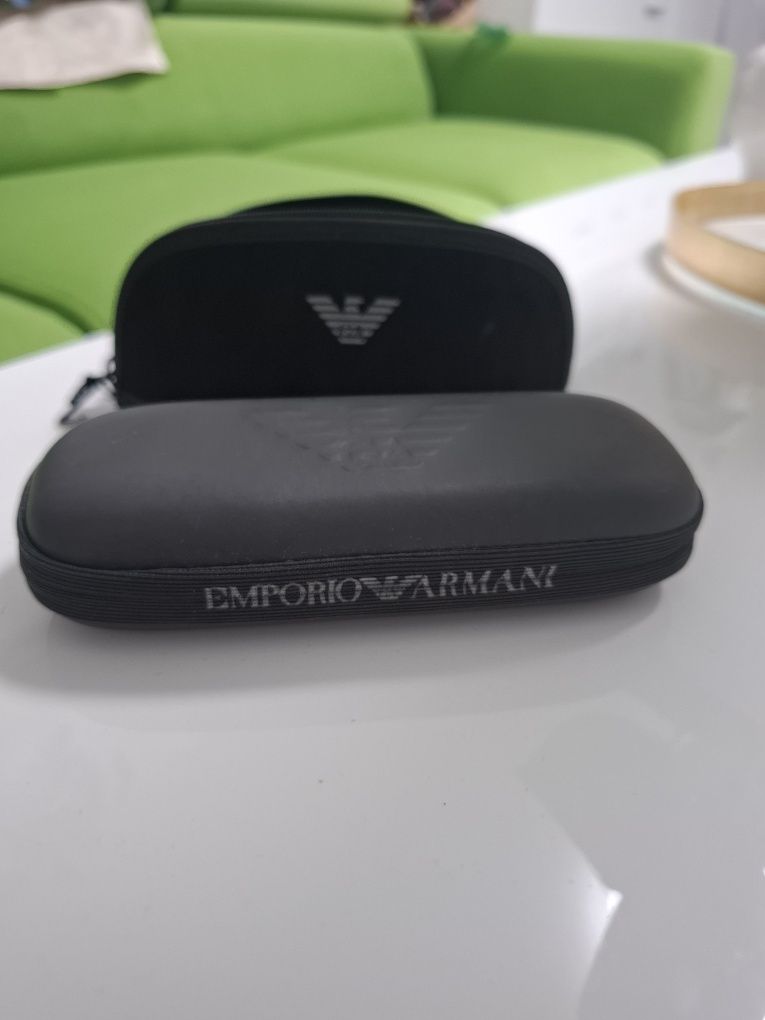 Uniwersalne etui Emporio Armani szare stalowe pokrowiec na okulary