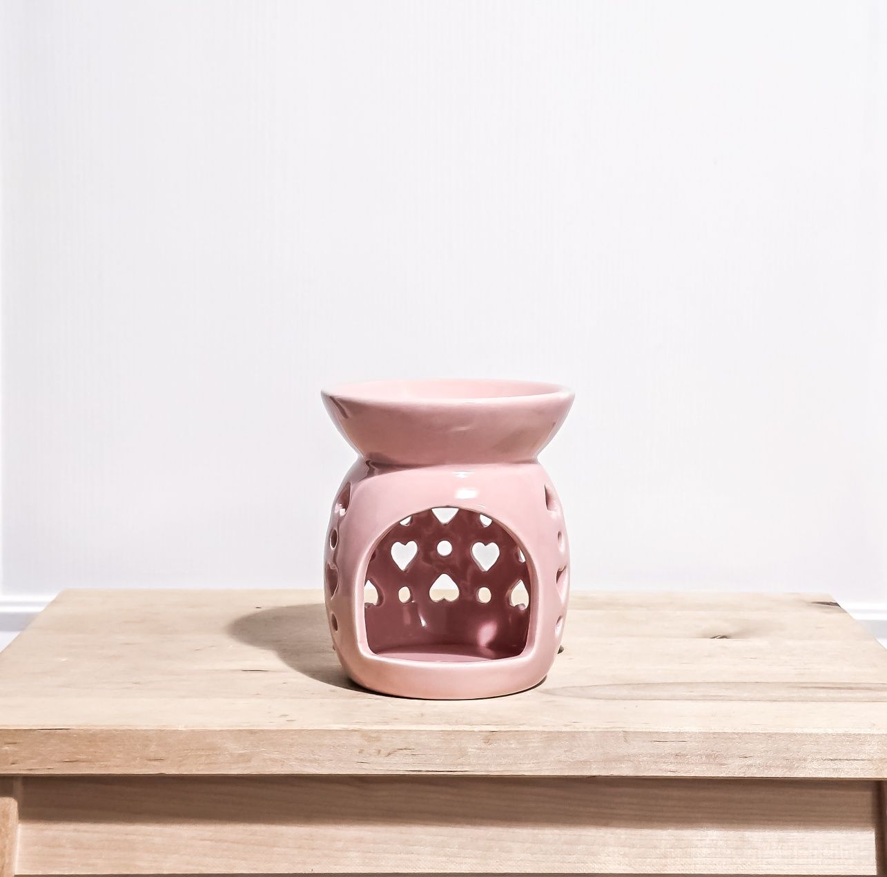 Kominek serce heart zapachowy tealight świeczka pink różowy świecznik