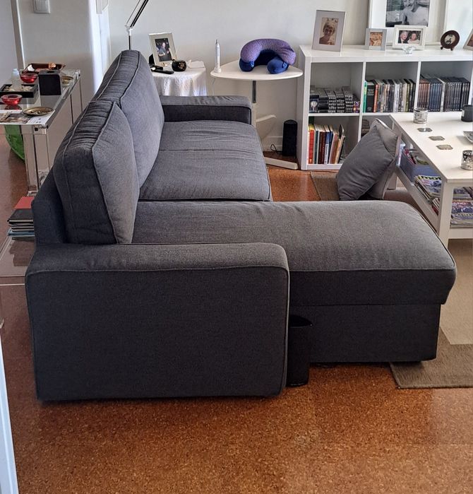 Sofá cama + 3 lugares + chez-longue