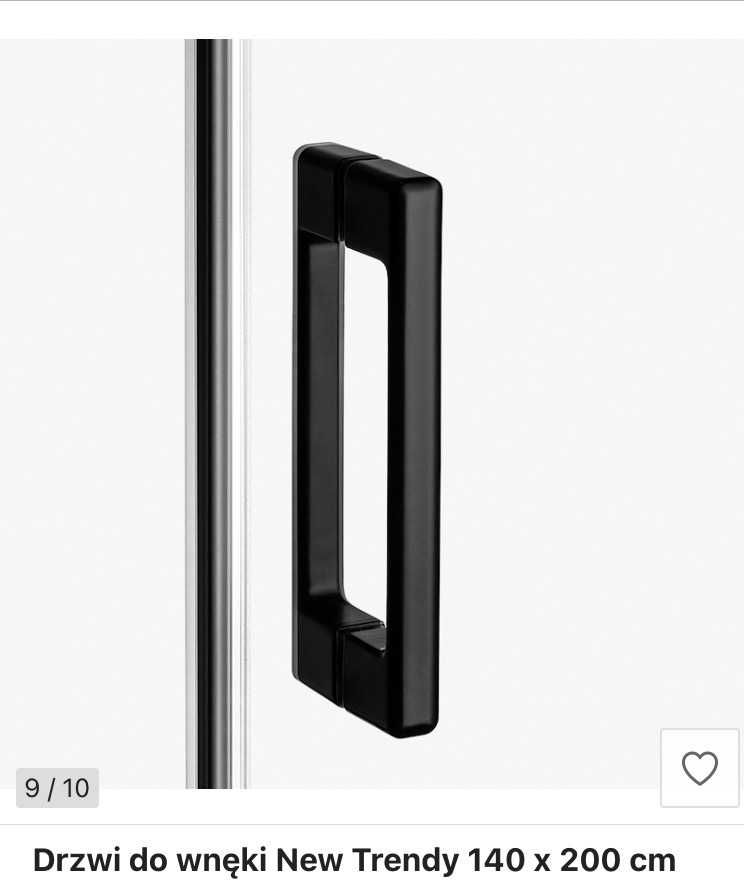 Drzwi wnękowe prysznicowe 120x200 New Trendy Prime Black Prawe D-0321A