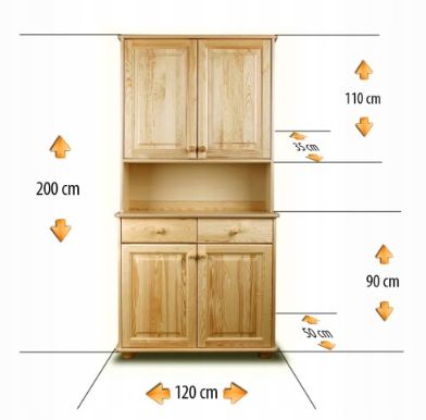 KREDENS sosnowy kuchenny 120x50x200 PRODUCENT