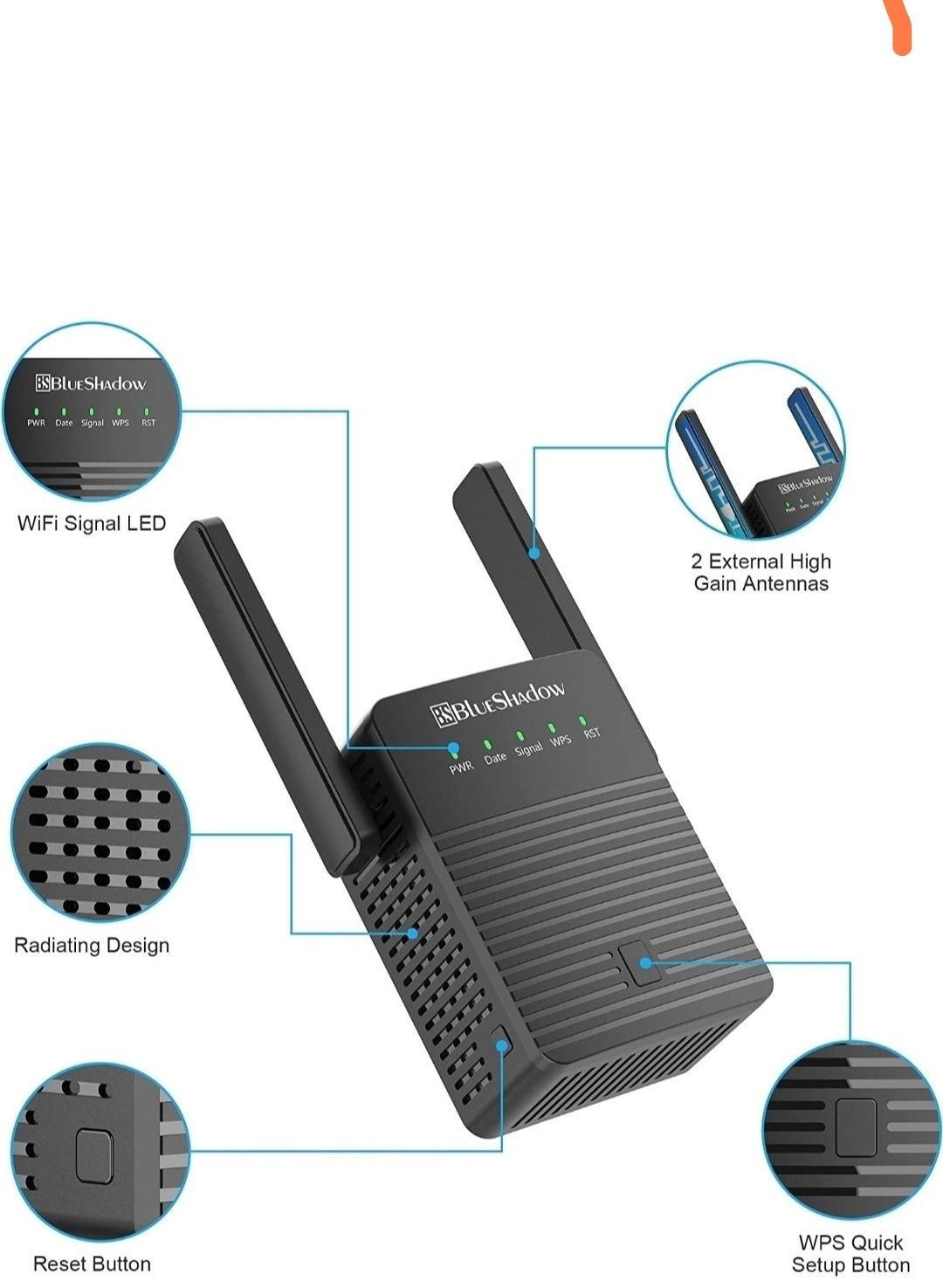 Nowy dwupasmowy wifi  Dual-Band Blueshadow firmy Repeater 5 i 2,4 GHz