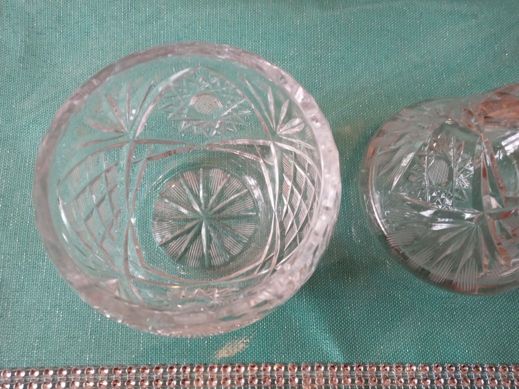 Kryształ w kształcie gruszki PRL cukierniczka