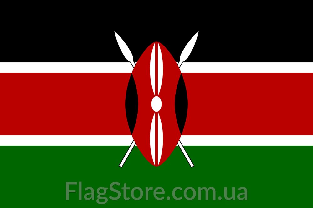 Кенийский флаг Кении 150*90 см кенійський прапор Кенії, flag of Kenya