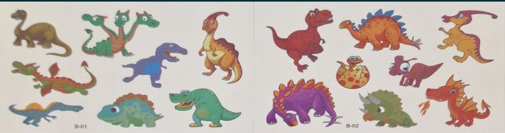Zestaw Tatuaży dziecięcych dinozaury