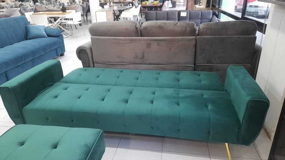 PROMOÇAO SOFA CAMA COM PUFF envios gratis paga na casa
