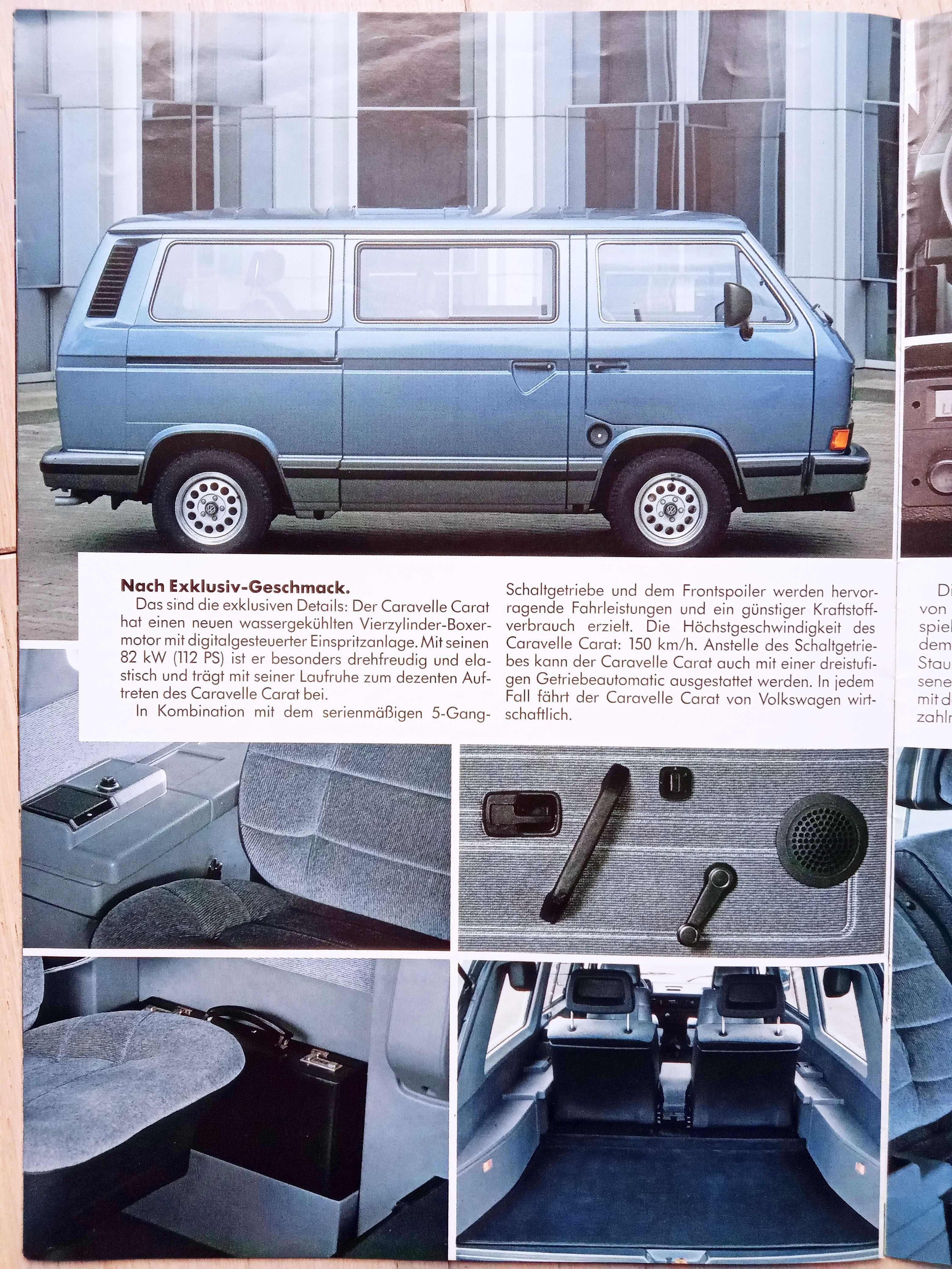 Volkswagen T3 Caravelle Carat - prospekt 1985 stan BDB- *RABATY 10%