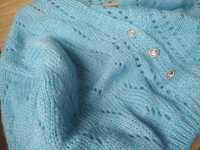Nowy błękitny sweterek bomberka ażur