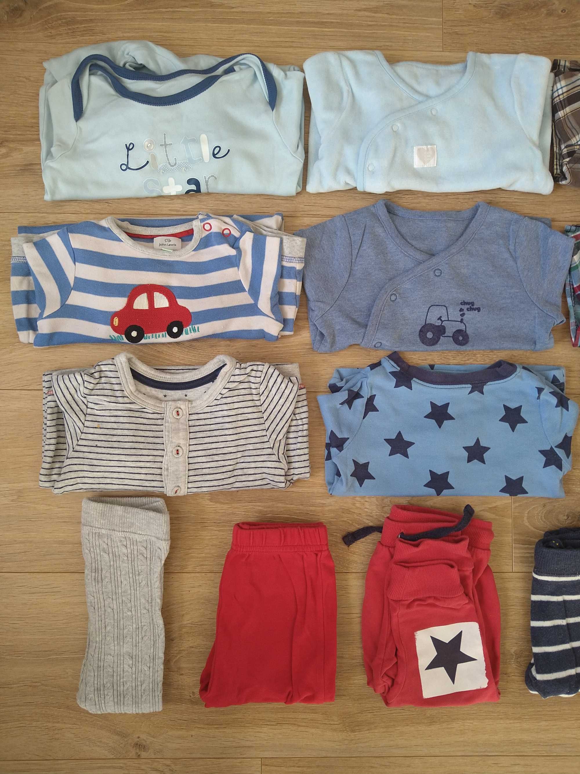 M&S, John Lewis, GEORGE, Early Days piżamki, koszule i spodenki 6-9mc.