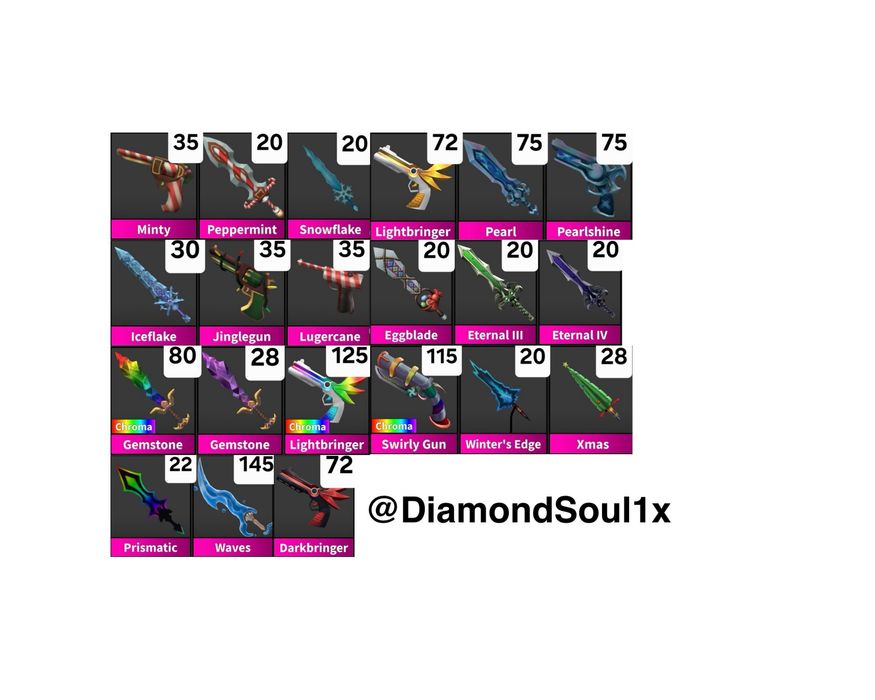 Продаю Godly речі з гри Murder Mystery 2 (MM2) в Roblox.