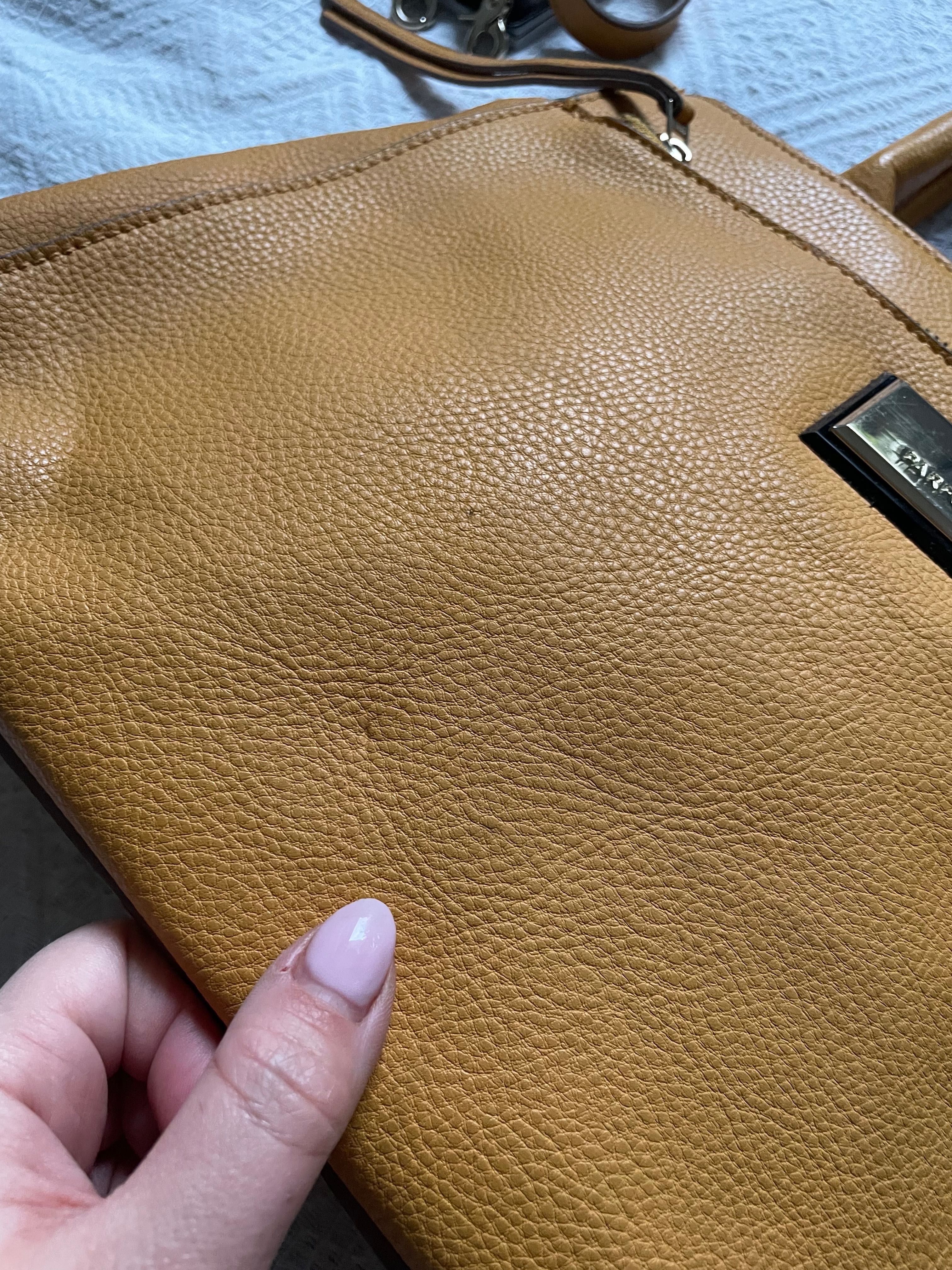 Torebka Parfois pakowna miodowa żółta musztardowa torba shopper