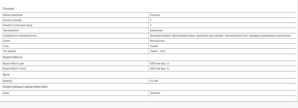 Намет туристичний Peme Climate 3-місний
