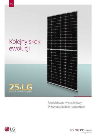 Panel moduł fotowoltaiczny LG 440W BiFacial 25 lat gwarancji