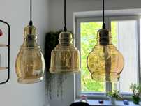 3 lampy wiszące art deco