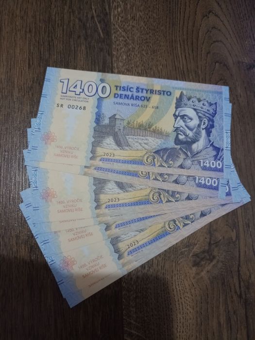 Banknot 1400 denarow Matej Gábriša 2023 r