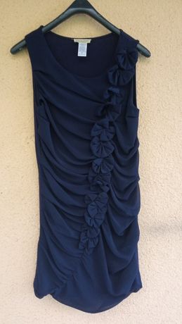 Granatowa sukienka z marszczeniem rozmiar m