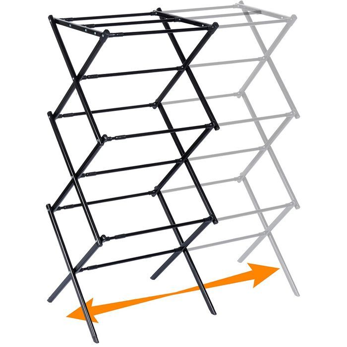 Suszarka na pranie metalowa czarna pionowa rozsuwana 47-78x94 cm