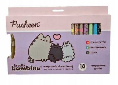 PUSHEEN Kredki BAMBINO 18 szt. nowe