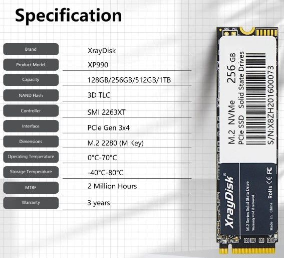 Зовнішній SSD XrayDisk 1 ТБ у корпусі ORICO