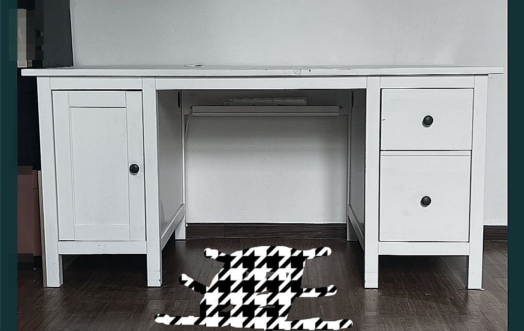 Meble Ikea - Szafa Pax, Hemnes biurko, komoda, łóżko szare - stelaż