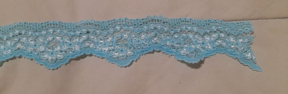 2,90 Mts. Renda elástica azul turquesa com 3 cm largura - Nova