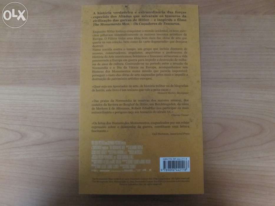 Livro novo "Os Homens dos Monumentos" de Robert M. Edsel e Bret Witter