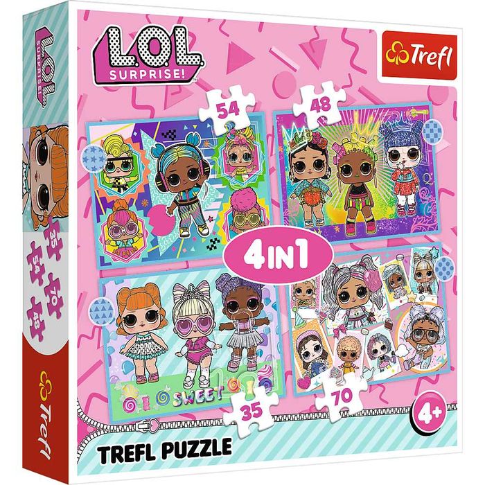 Trefl Puzzle 4w1 Lol Surprise Poznaj Laleczki 34613