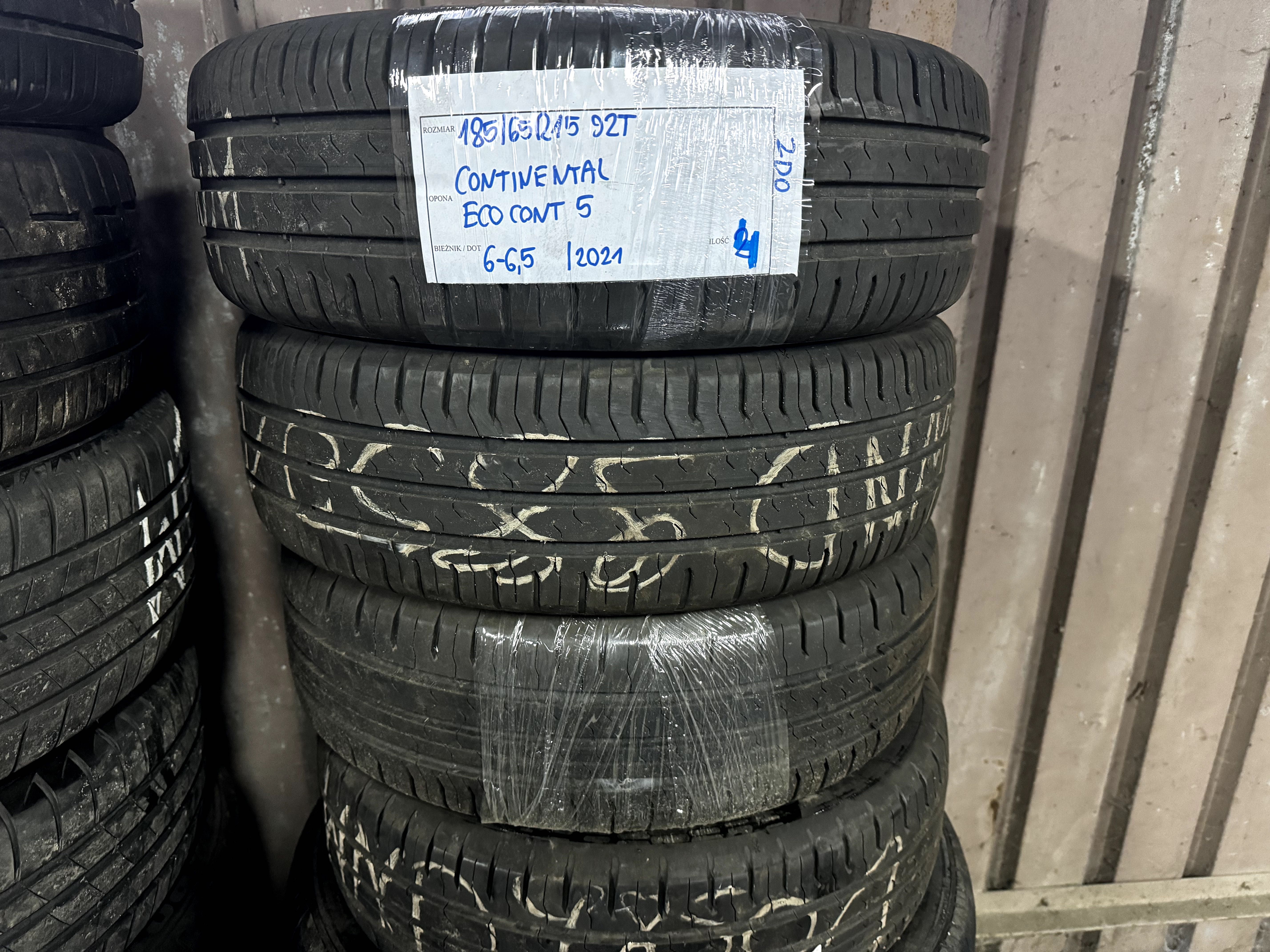 4x 185/65R15 Continental EcoContact 5 / 2021r.