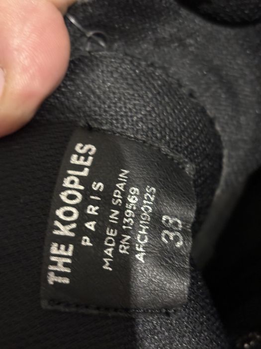 The Kooples Paris Botki platforma koturna za kostke czarne