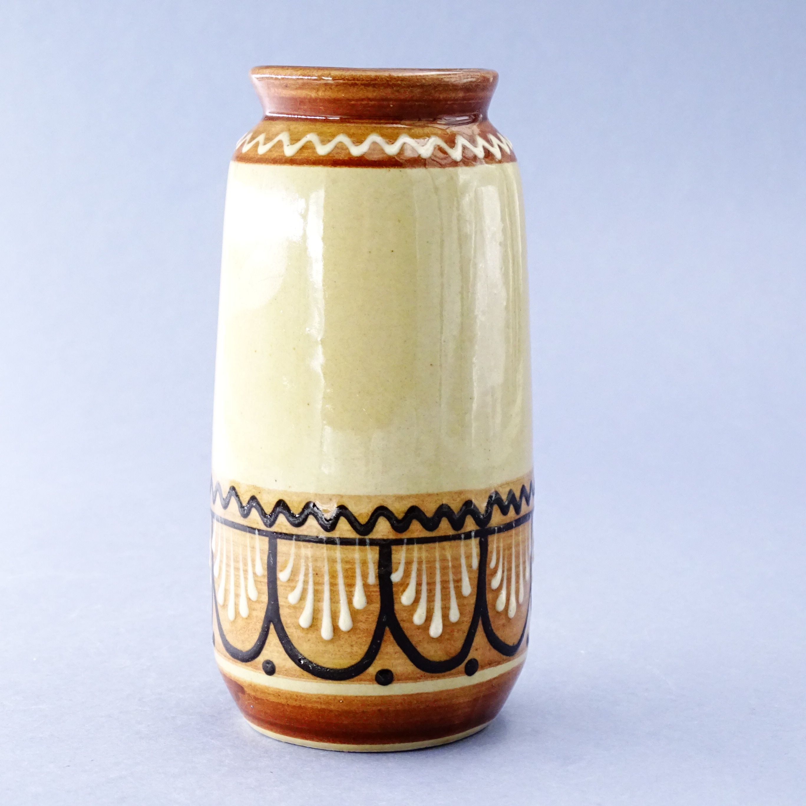łużyce stary recznie malowany wazon wazonik ceramiczny