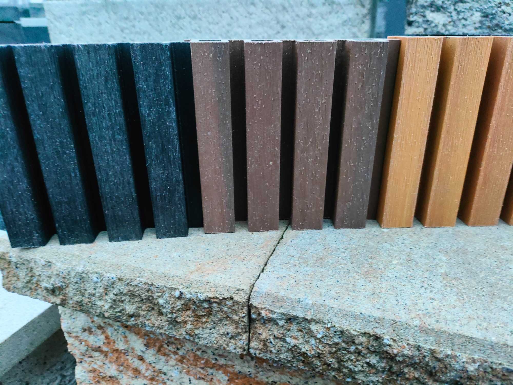 Deska elewacyjna drewno lamele panele kompozytowe kompozyt elewacja 3D