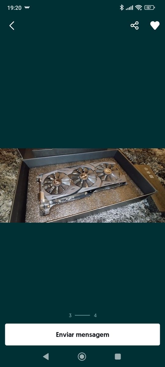 Vendo gráfica GTX ASUS strix de 6 gb boa como novo