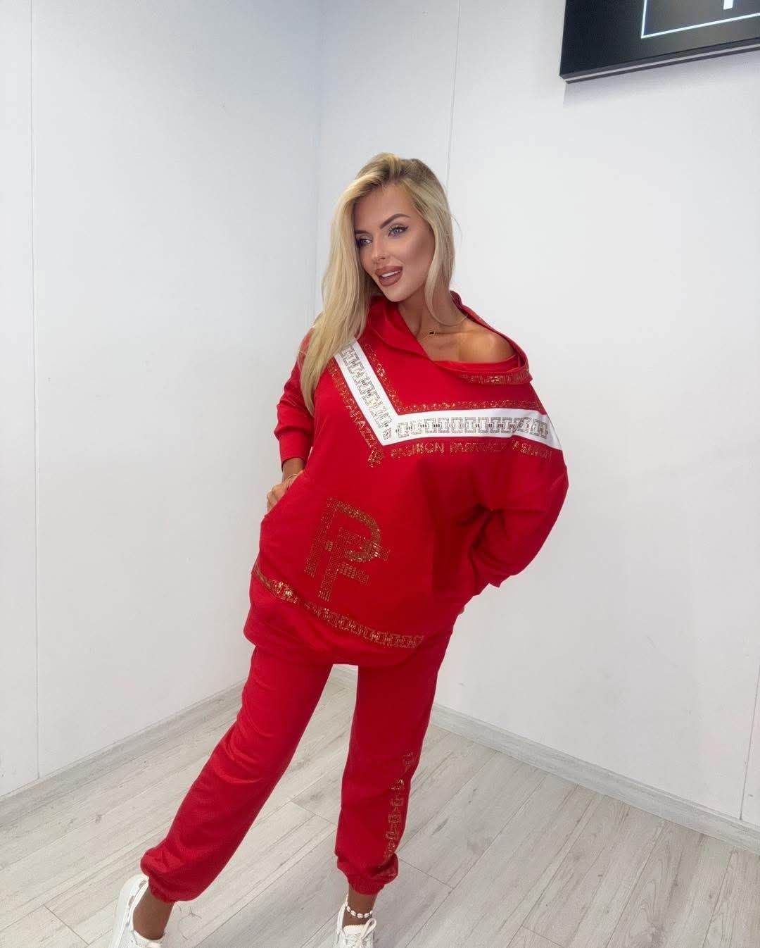 Piękny zestaw dres dwa kolory logo paparazzi fashion
